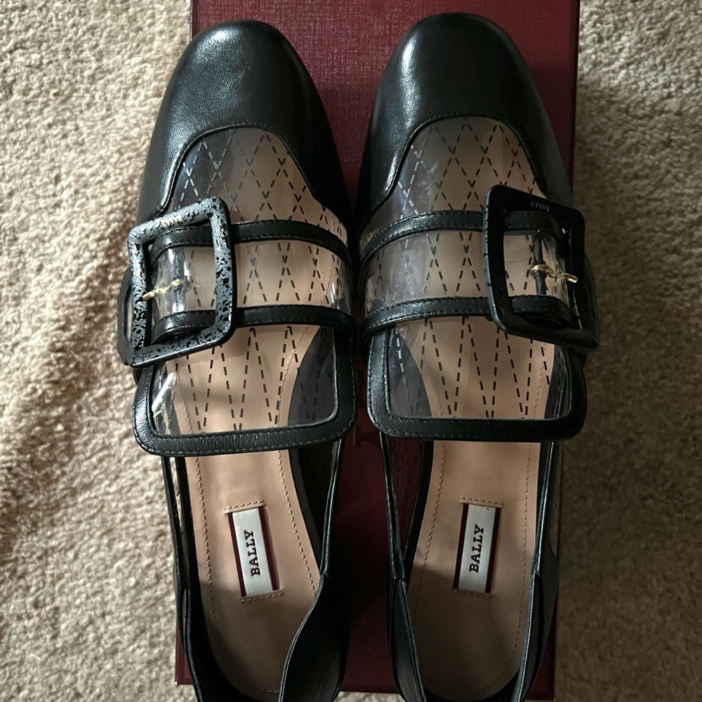 NIB Bally Black/Clear Shoes Sz 41